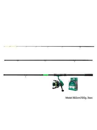 Set Feeder Delphin GreenFEED 360cm/100g+Mulineta Elixir 3T+Fir Monofilament 0,22mm, 200m