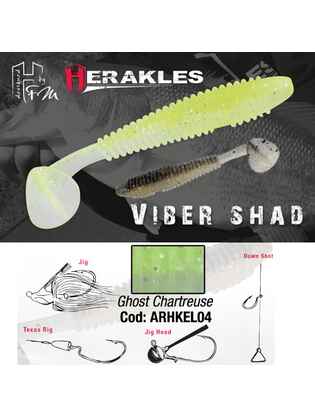 VIBER SHAD 3.8" 9.7cm GHOST CHARTREUSE