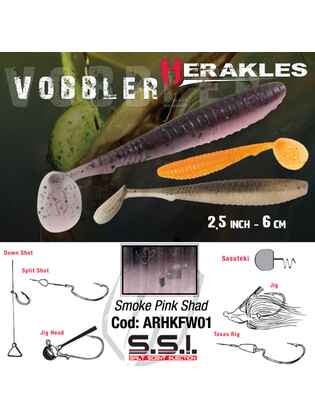 SHAD VOBBLER 2.4" 6cm SMOKE PINK SHAD