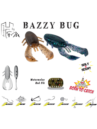 BAZZY BUG 3.2" 8cm Watermelon Red Flakes