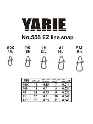 AGRAFA YARIE 558 EZ LINE SNAP 15LB 000