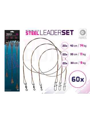 Set strune din oţel BOMB! Cu vârtej şi carabină / 49 fibre 60x /30,35,40cm/9,11,14kg