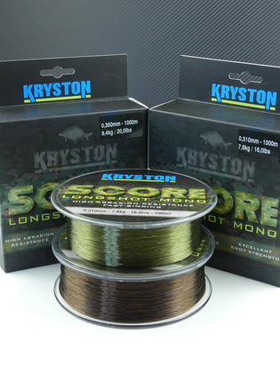 Fir Monofilament Kryston Score Longshot, 1000m 0.26mm 11.8lb 5.5kg Olive
