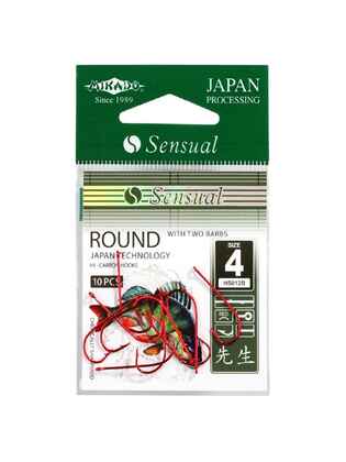 Carlige Sensual - Round Cu Barbeta Nr 6 Red - 10 Buc