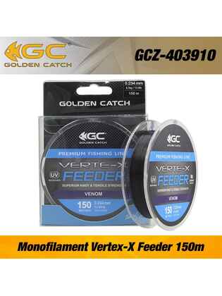Monofilament Golden Catch Verte-X Feeder 150m Venom : Grosime - 0.24mm