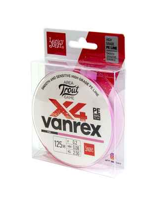 Fir textil Lucky John  Area Trout Game X4 BRAID Pink : Grosime - 0.06mm