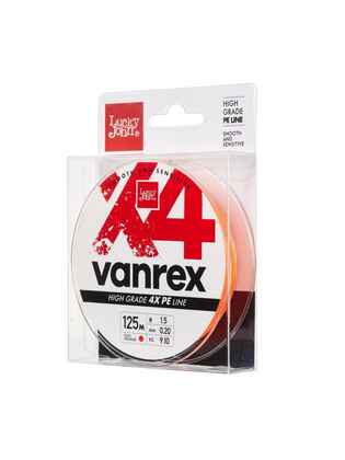 Fir textil Lucky John  VANREX X4 BRAID Fluo Orange 125m : Grosime - 0.08mm