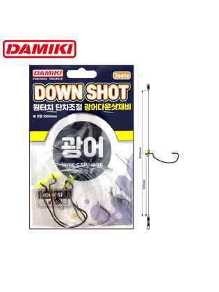 Damiki monturi drop shot Downshot Fishing Rig Set Wide Gape Offset Hook #4/0 (3buc/set)