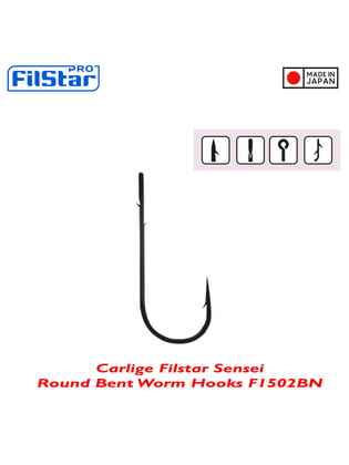 Filstar Sensei Carlig Round Bent Worm Hook F1502BN, culoare Black Nickel, marime 4/0 (10buc/plic)