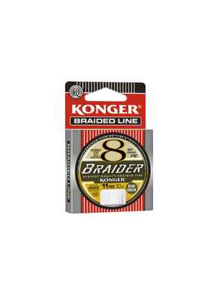 Konger Fir Textil inaintas Braider X8 Olive Green (verde masliniu) 10m, 0.14mm, 17.5kg