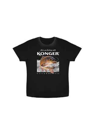 Konger Tricou maneca scurta imprimat cu crap, marime XL