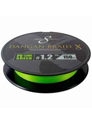 FIR TEXTIL MAJOR CRAFT DANGAN BRAID X 8X 150m #1.0 20lb Fluo Green