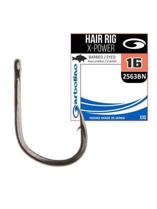 Carlig Garbolino No.16 Hair Rig X-Power 2563 Black Nickel 10buc