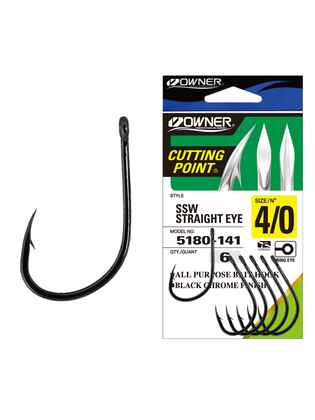 Carlig Owner 5180 SSW Straight Eye Black Chrome (Buc/pac c: 7, Marime carlig(No): 3/0)