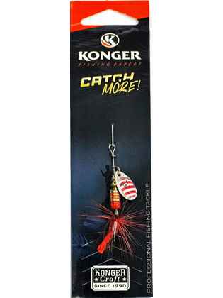 Lingura Rotativa Konger Devil Champion No.0 2.5gr 01 Red Stripes (Greutate naluca(gr): 2.5gr, Marime(no): 0)