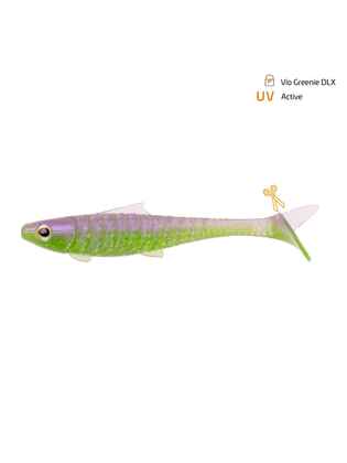 Shad Zeck Baby Rippler 10cm 7gr Vio Greenie DLX 4buc/pac (Lungime naluca(cm): 10cm, Greutate naluca(gr): 7gr)