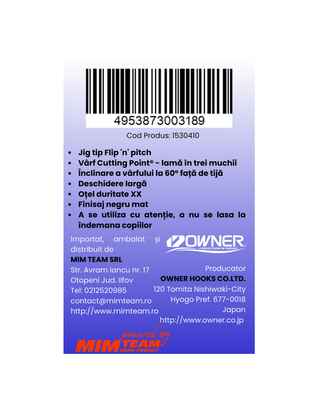 Jig Owner Amaz Nelestat 5304 No.5/0 Deep Throat Wide Gap 10buc