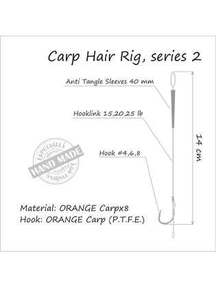 Rig Crap Orange Series 2 No.6 20Lb Crap Hair Rigs