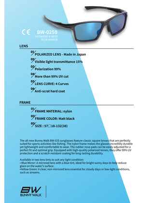 OCHELARI SOARE POLARIZATI BUNNY WALK Blue Mirror
