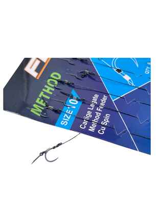 SET RIGURI FL METHOD FEEDER CU SPIN 7mm, CARLIG METHOD FARA BARBETA, 6buc