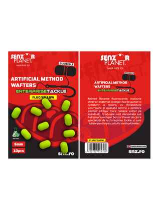 ARTIFICIAL METHOD WAFTERS DUMBELLS ENTERPRISE TACKLE FLUO YELLOW (GALBEN FLUO) 6mm