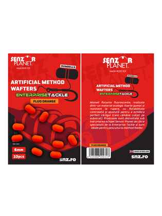 ARTIFICIAL METHOD WAFTERS DUMBELLS ENTERPRISE TACKLE FLUO ORANGE (PORTOCALIU FLUO) 6mm