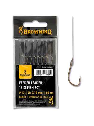 Carlige Legate Browning No.14 60cm 0.16mm Feeder Leader Big Fish FC