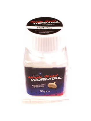 Vierme Quantum Magic Trout Wormtail 45mm Garlic Aroma Pearl White