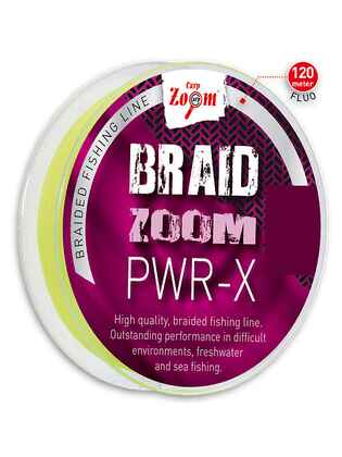 Fir textil Carp Zoom Braid Zoom PWR-X Yellow Fluo 0,25mm/17,5kg/120m