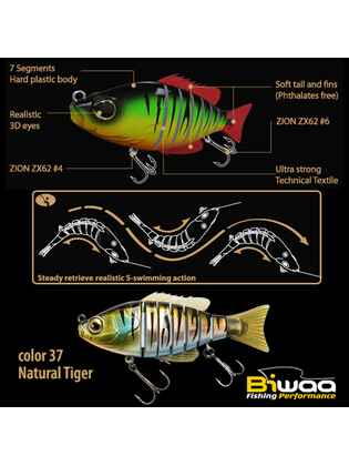 SWIMBAIT SEVEN SECTION S5 13cm 34gr 37 Natural Tiger