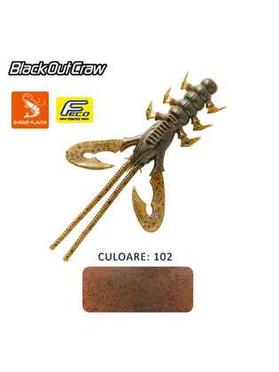 SHAD TIEMCO BLACK OUT CRAW 4" 10cm Culoare 102