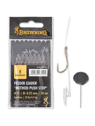 Carlige Legate Browning No.12 10cm 0.22mm Feeder Leader Method Push Stop
