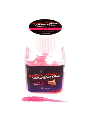 Vierme Quantum Magic Trout Wormtail 45mm Garlic Aroma Pink
