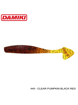 Damiki Jumble Shad 10.2CM (4'') - 440 (Clear Pumpkin Black Red)