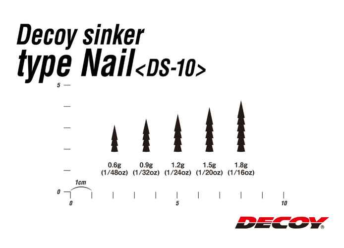 PLUMBI LEST DECOY DS-10 NAIL SINKER 0.9gr