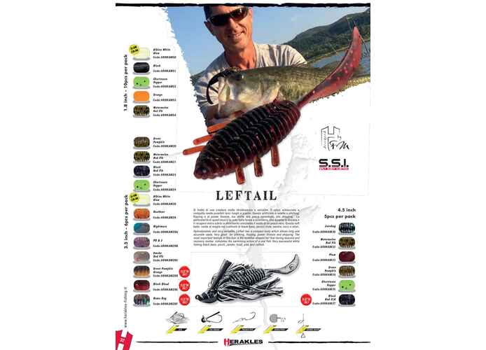 LEFTAIL 4.5'' 11.4cm BLACK RED FLAKE
