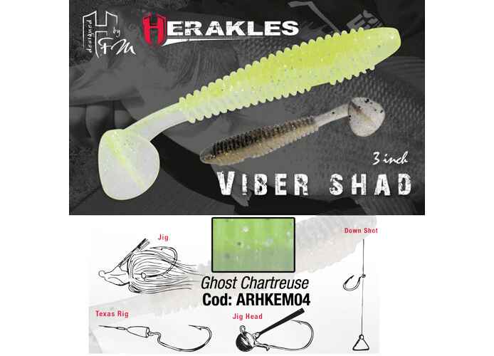 VIBER SHAD 3" 7.6cm GHOST CHARTREUSE