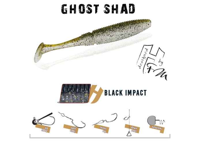 GHOST SHAD 7.5cm BLACK IMPACT