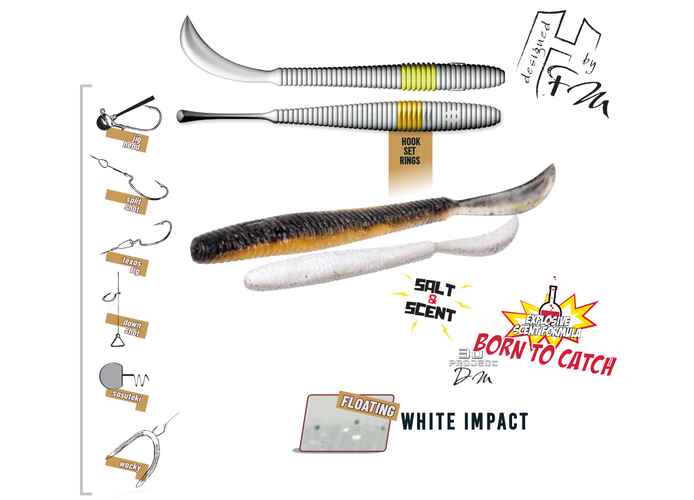 LEFTAIL WORM 4.8" 12cm White