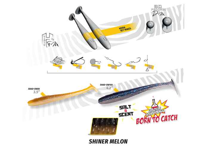 SHAD SHAD-OW85 3.5" 8.9cm Shiner Melon