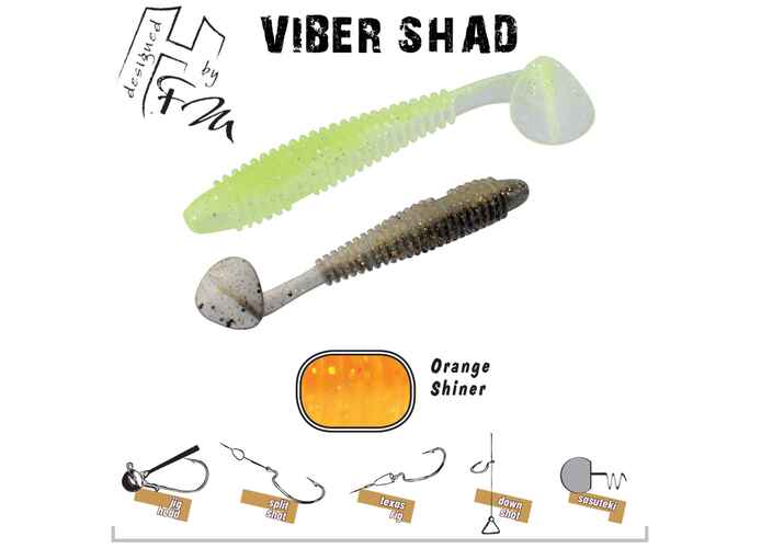 VIBER SHAD 3.8" 9.7cm ORANGE SHINER