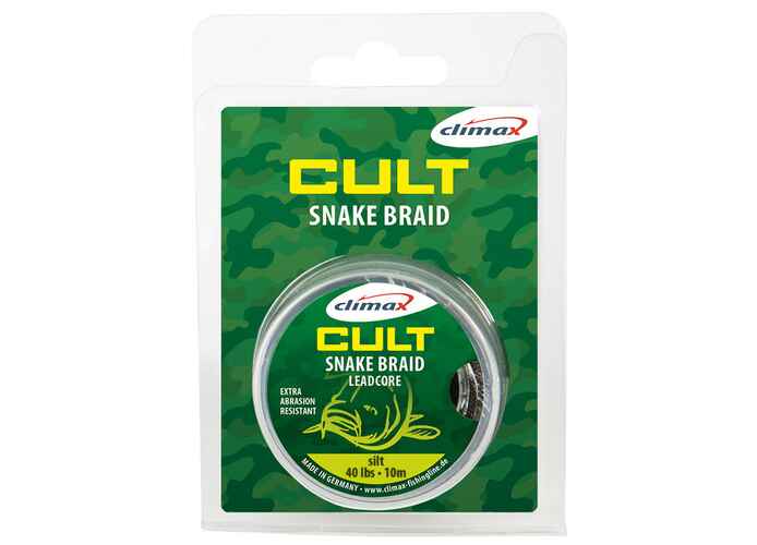 FIR TEXTIL CULT CRAP SNAKEBRAID LEADER 10m 40lb Dark Silt
