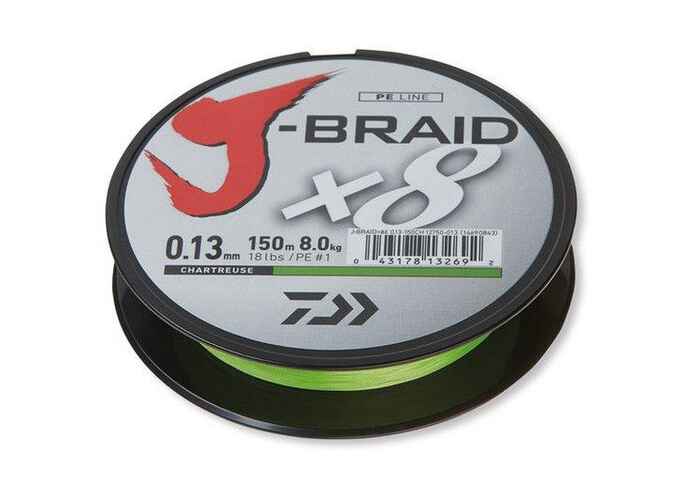 J-BRAID X8 CHARTREUSE 022MM/17,0KG/150M