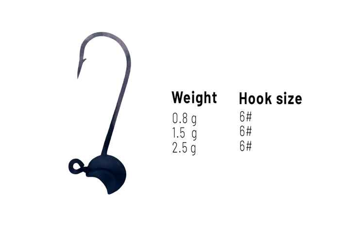 JIG HERAKLES APPLE JIG HEAD 6 1.5gr Matt Black