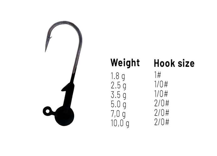JIG HERAKLES ROUND JIGHEAD 1 1.8gr Matt Black