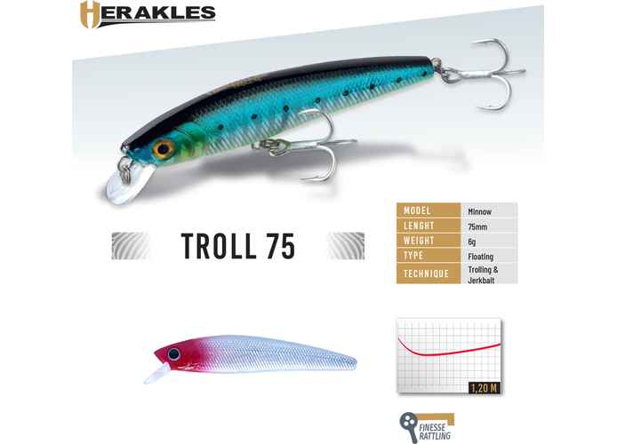 VOBLER TROLL 75F 7.5cm 6gr Red Head Holo