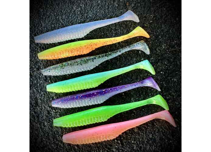 DUO REALIS VERSA SHAD 4 10cm F082 Green Pumpkin Chartreuse