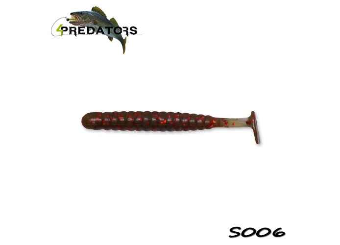 4Predators Worm Shad 8cm Floating (6buc/plic) : Culoare - S006