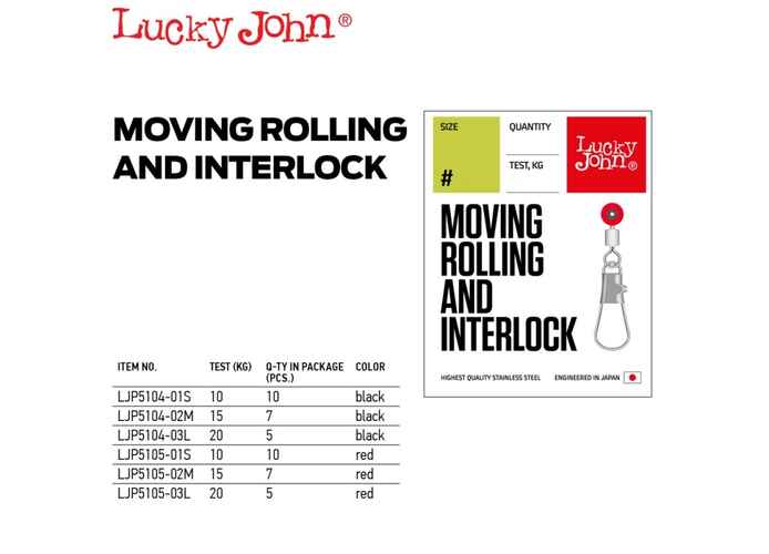 Agrafa cu vartej culisant Lucky John Moving Rolling and Interlock : Marime - 03L