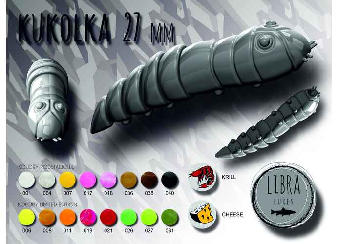 Naluca Pastrav Kukolka Worm 2.7cm Libra Lures : Culoare - 004